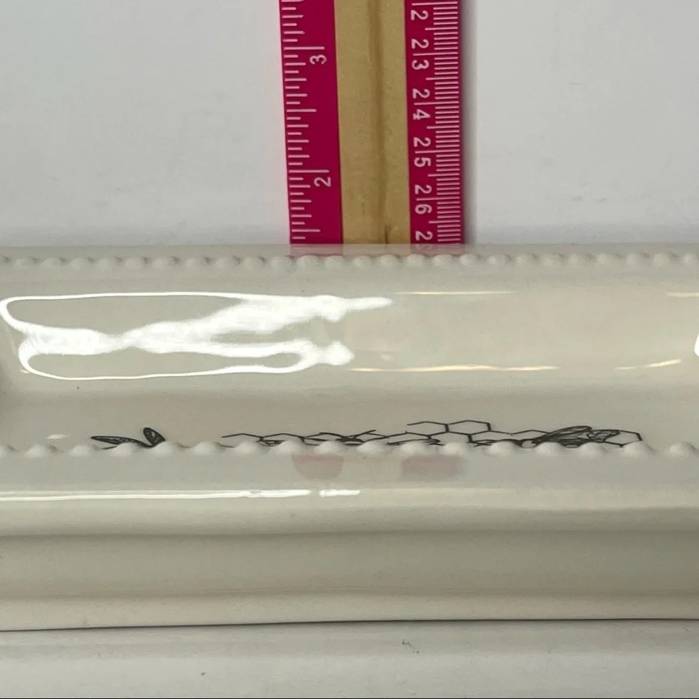 Ashland Ceramic Bee Kind Trinket Tray Cream English Garden‎ New Ring Desk Dish